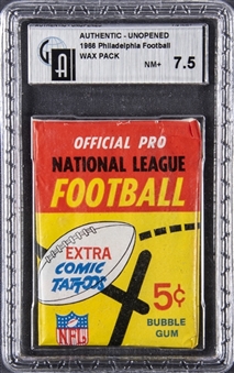 1966 Philadelphia Football Unopened Wax Pack - GAI NM+ 7.5